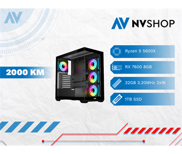 GAMING PC RYZEN 5 5600X/B550/32GB/1TBSSD/RX 7600 8GB GDDR6