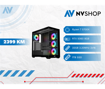 GAMING PC RYZEN 7 5700X/B550/32GB/1TBSSD/RTX 5060/650W/V745