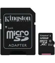 SD MICRO KINGSTON 128GB CANVAS SELECT PLUS + ADAPTER
