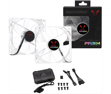 RIOTORO 120MM RGB VENTILATORI X2 SA KONTROLEROM